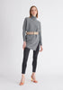 Paisie Asymmetric Button Slit Jumper in Grey